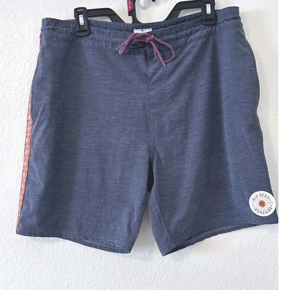 Rip Curl Lay Days Mens Boardshorts Gray Heather Side Stripe Size 34